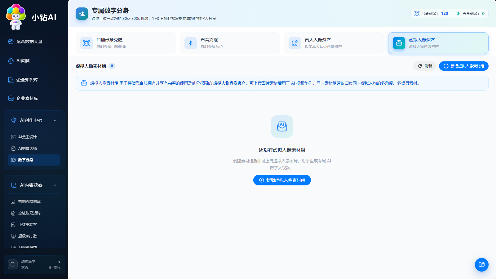 填写虚拟人像信息